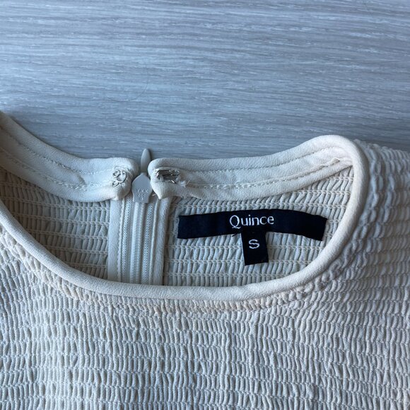 Quince Chiffon Cropped Smocked Blouse - Picture 7 of 7